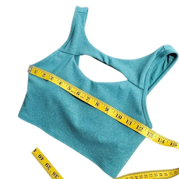 Lululemon Everlux Cut-Out Train Bra, Medium Support, B/C Cups, Green,Teal Size 6 - Picture 5 of 7